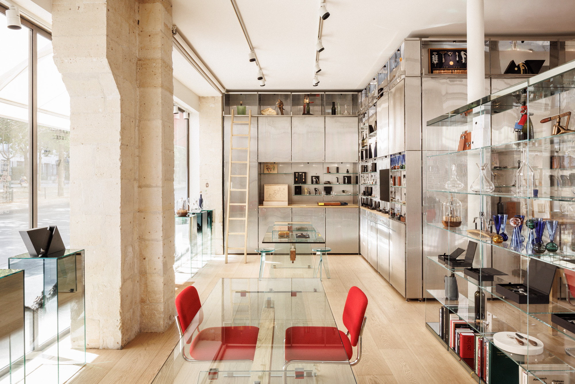 Interior of L’Atelier du Vin’s Paris showroom at 80 rue Bonaparte