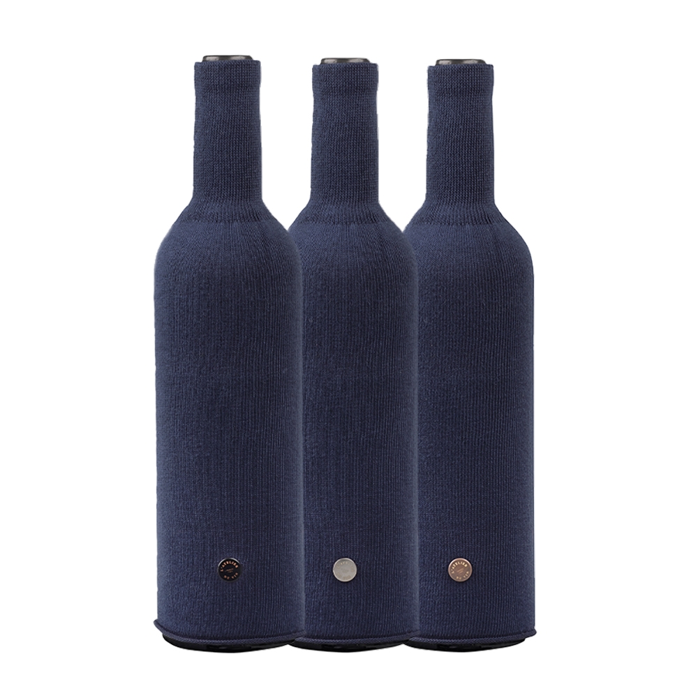 Set of three L’Atelier du Vin wine bottle covers for blind tasting